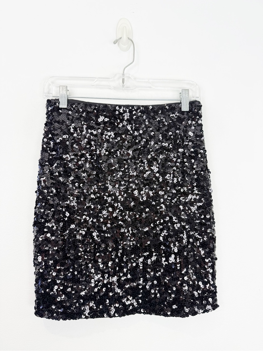 Maner Black Lined Sequin Pull On Skirt Size Medium